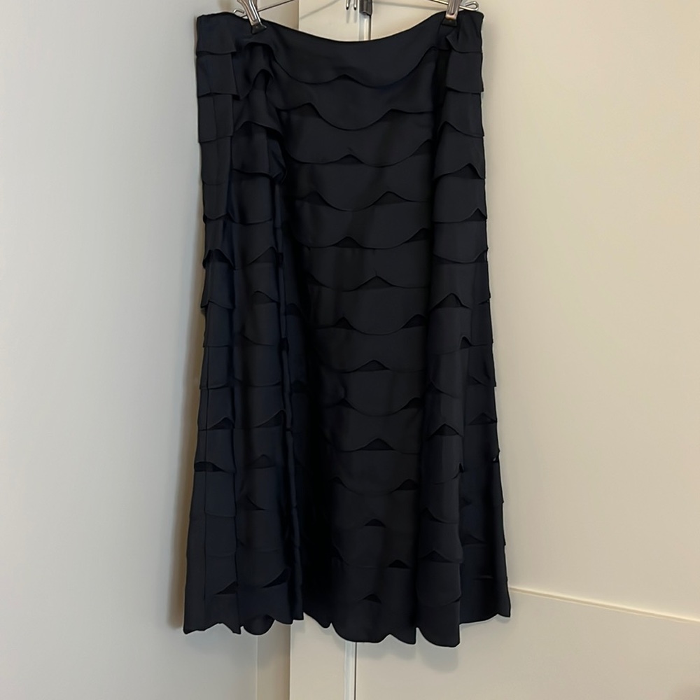 Max Mara fancy event black silk midi skirt